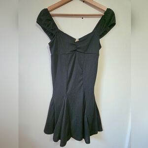 3/$20 AEROPOSTALE Black Sweetheart Pointelle Fit & Flare Mini Dress, xsmall